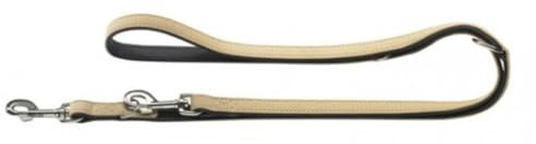 HUNTER SOFTIE Verstellbare Führleine für Hunde, Kunstleder, samtig, pflegeleicht, 1,5/200 cm, beige
