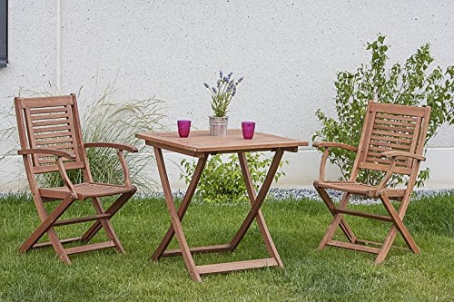 MERXX 3tlg. Cordoba Set, 2 Cordoba Klappsessel, 1 Klapptisch, 70 x 70 cm