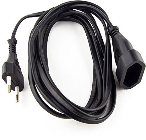 Verlängerungskabel Verlängerung 1-fach Strom-Kabel Euro-Stecker (1,5 Meter 1-Fach, Schwarz)