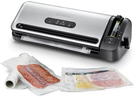 FoodSaver Vacuum Sealer Machine with Roll Cutter & Storage | Handheld Sealer | Marinade Function & Vacuum Bags [FFS017]