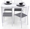 Homely - Conjunto de Cocina Mesa y 4 sillas Paris White, Mesa de Cocina Extensible de 110/140/170x70 cm y 4 sillas de Cocina, Color Blanco y Gris