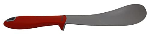 Pintinox Up cucchiaio da Cucina in Silicone, Resistente al Calore, Manico Antiscivolo e Autoportante, Ideale per Superfici Antiaderenti, Colore grigio con manico rosso