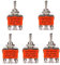 Ruimou 5Pcs Interruptor de palanca 3 Posición 6 Pines 0N/OFF/0N Interruptor DPDT 15A 250V AC Adecuado para Conexiones Eléctricas
