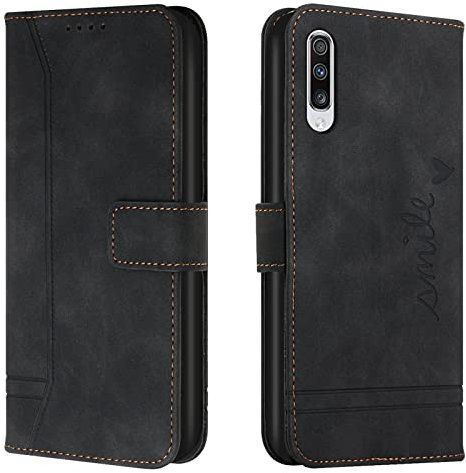 Lihondar Kompatibel mit Samsung Galaxy A50/A50S/A30S Hülle, Handyhülle Samsung A50/A50S/A30S, Leder Klappbar Schutzhülle Tasche Wallet Cover Flip Case für Samsung A50/A50S/A30S Klapphülle(Schwarz)