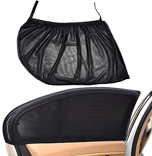 2x Sonnenschutz Auto Heckscheibe, Universal Seite Fenster Sonnenblende UV Schutz, Autofenster Sonnenschutzrollos, Autofenster Sonnenschutzrollos für Schützt Baby,Kinder,Erwachsene,Haustiere(110*52cm)