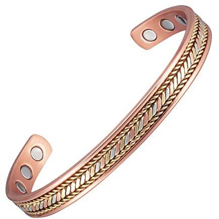 EnerCoppeX 3500 Gauss Magnettherapie Arthritis Kupfer Armband, 99.99% reines Kupfer Magnettherapie Schmuck, Arthritis und Karpaltunnel Syndrom Relief Armband (6.7 Zoll)