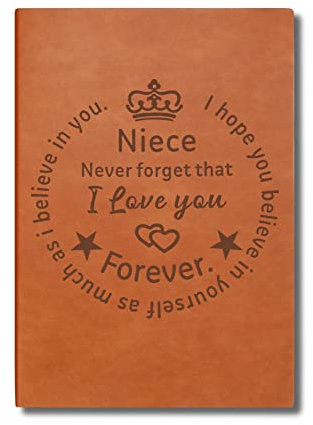 Niece Gift Niece Never Forget That I Love You Forever, inspirierendes Leder-Tagebuch, Notizbuch, personalisierbar, Kunstledereinband, Schreibtagebuch, Reisetagebuch, Notizbuch (Niece Never)