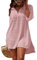 Rayson Women's Dress Bikini Cover Up Chiffon Beachwear Button Shirt V Neck Beach Swimsuit Loose Blouse Chic for Summer Holiday(Pink)