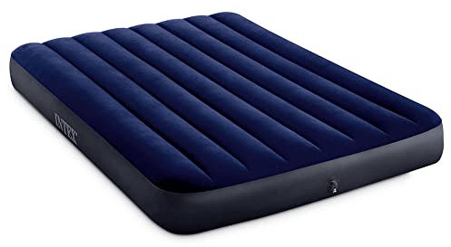 Intex Dura-Beam Fiber-Tech Standard Vinyl Airbed with Plush Top and 2-in-1 Valve, Double (Pump Not Included) 190 x 137 x 25 cm