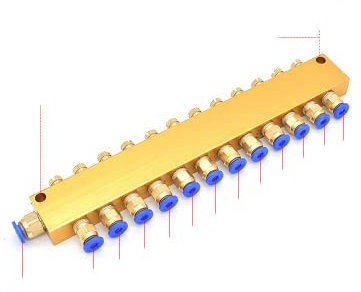 2 3 4 5 6 7 8 9 10 12-Wege-Einstellbarer Schmierölkolben-Verteiler Separator-Verteilerblock-12-Wege
