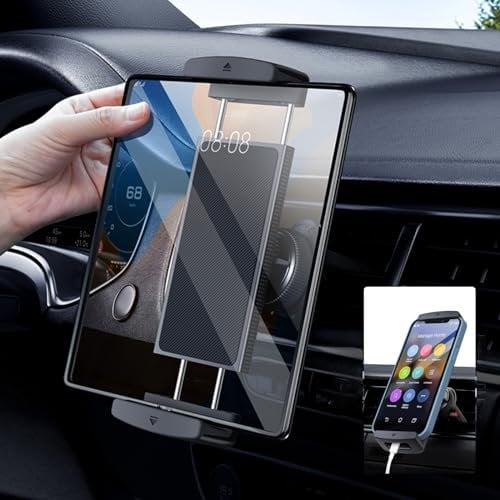 DICMKY Car Phone Mount for Samsung Galaxy Z Fold 5 4 3 - Tablet Holder for Car Air Vent Dashboard Handsfree, 360° Rotatable Fit for iPad Mini 6 iPad Pro iPad Air Pixel Fold and More 4-12.9 Device