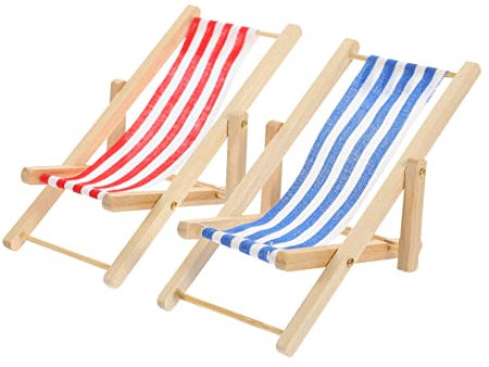 ibasenice 2St Puppenstubensessel Holzspielzeug klappbarer Liegestuhl Mini aus Faltbarer klappbare Stühle Miniforce-Spielzeuge Liegestuhl Spielzeug hölzern