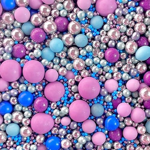 Blue purple silver sprinkles Birthday stitch for cakes cupcake edible toppers sprinkle mix blend lilac purple pearls party decoration baking biscuits cake topper balls chocolate balls PURPLE RAIN