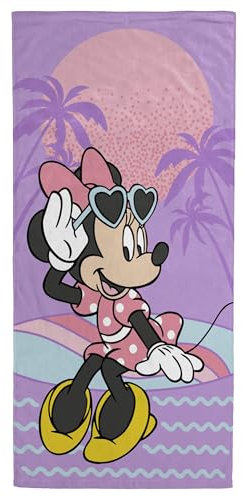 Jay Franco Disney Minnie Maus Handtuch mit – Fürs Bad, den Strand & Pool – 100% Baumwolle, 71 cm x 147 cm