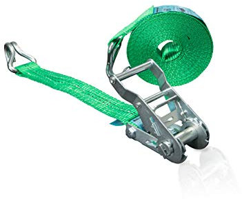4er Set Spanngurt mit Ratsche und Profilhaken, DoZurr 2000, belastbar bis 1000 kg, 35 mm breit x 6 m lang, grün