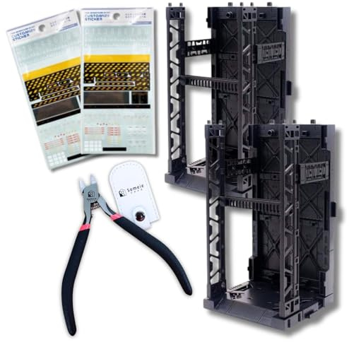 Plastic Model Display Items Set (Display Base x2, Stickers x2, Nippers)