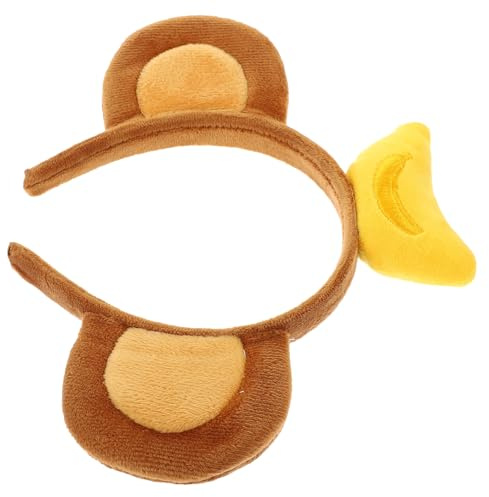 WEKADRIN Monkey Ohren Haarreif mit Bananenmotiv Weiches Stoffhaarband für Frauen und Mädchen Bequemes Leichtes Accessoire für Cosplay Faschingskostüm und Party Niedliche Tierohren