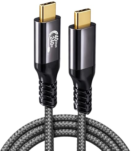 ingoodtle USB4 Cable for Thunderbolt 4 Cable,240W PD3.1 Fast Charging 2m | USB C to USB-C Cable,40Gbps Data Transfer Supports 4K@144Hz Display 48V/5A USBC for iPhone 17/16/15,MacBook,iPad,Galaxy S25