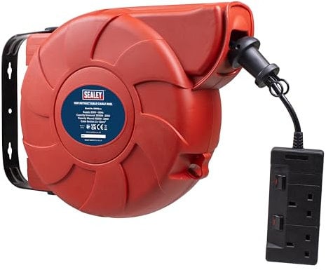 Sealey Crm15 Cable Reel System Retractable 15Mtr 2 X 230V Socket