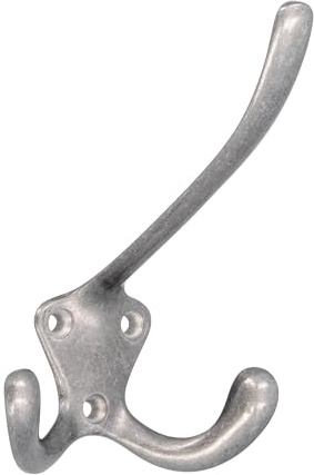 SIRO Kleiderhaken Gaggenau, Schlicht, Druckguss silber natur glänzend, 108 mm x 88 mm x 76 mm, LA 20 x 22 x 22 mm, 1131/AL2