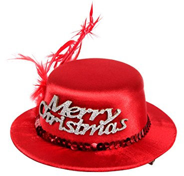 Alsino Mini Weihnachts Hut Merry Christmas Rot mit Haarclip 131