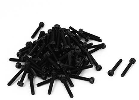 sourcing map 100pcs M3x20mm Vis à Tête Cylindrique à Six Pans Creux Tête Hexagonale Boulon en Acier Allié Noir