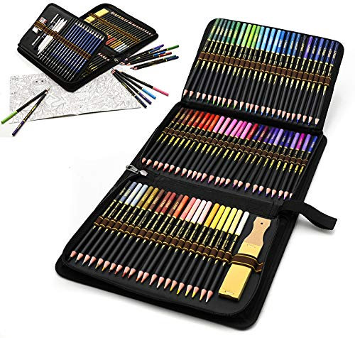 YYZB Set mit 96 Buntstiften, professionelles Zeichenset, Skizzen-Set, Bleistift-Set, Tasche mit Reißverschluss, inkl. Graphit-Kohle-Bleistifte und Zeichenzubehör, ideal für Erwachsene und Kinder