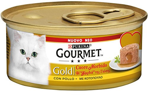Gourmet Gold Weiches Herz Nassfutter für Katzen mit Huhn, 85 g