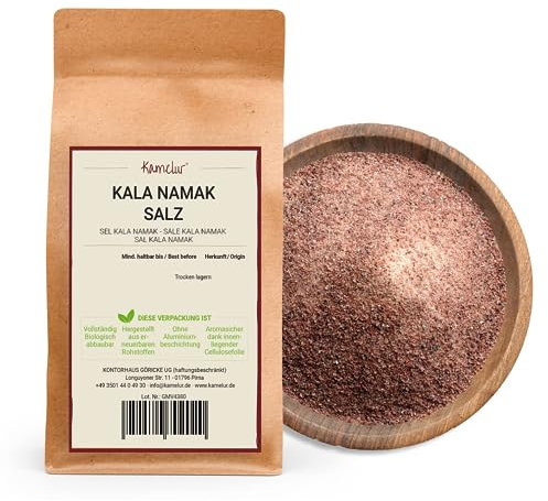 Kamelur Sale Originale Kala Namak, Sale Fine - Salgemma Di Alta Qualità Dall'India, Spezia Perfetta Per La Sostituzione Dell'Uovo - In Confezione Biodegradabile 200 G (Confezione Da 1)