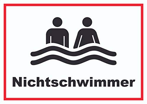 HB-Druck Nichtschwimmer Schild A5 Rückseite selbstklebend