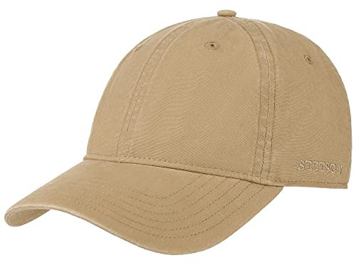 Stetson Ducor Sun Guard Fullcap Herren Baseballcap aus Bio-Baumwolle nachhaltig Frühjahr Sommer Cap mit Sonnenschutz UV 40 Stonewashed-Look Outdoorcap Dunkelbeige L (58-59 cm)