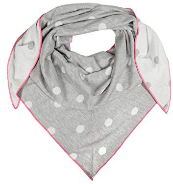 Zwillingsherz Dreieckstuch aus Baumwolle - Hochwertiger Schal mit Punkten für Damen Jungen Mädchen - Uni - XXL Hals-Tuch und Damenschal - Strick-Waren - für Herbst Frühjahr Sommer hgr/pink