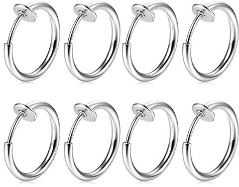 FECTAS 8stk Fake Nasen Lippe Septum Ohrring Piercing Ring Clip Chirurgenstahl Kein Piercing Bauchnabelpiercing Clicker