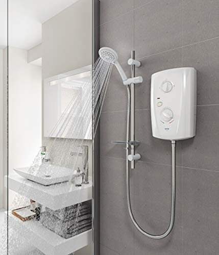 Triton T80 Pro Fit Electric Shower 9.5kW White & Chrome 5 Spray Modern SP8009PF