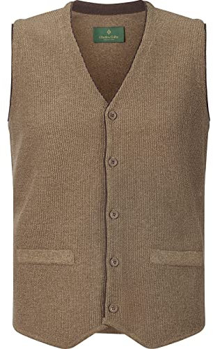 Charles Colby Herren Strickweste Kevan beige, 2XL (XXL) - 60/62