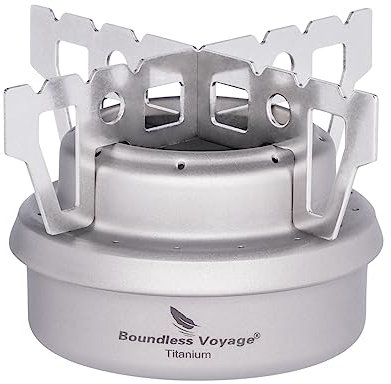 iBasingo Tove en Titane Réchaud à Alcool De Camping Mini Réchaud à Alcool Liquide Brûleur à Gaz Portable Ultra Léger en Titane pour Randonnée en Plein Air Pique-Nique Randonnée Pédestre Randonnée