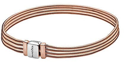 PANDORA Reflexions Bracciale in maglia snake multi placcato in oro rosa 14 carati e argento sterling, 17