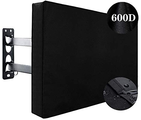 Indeed BUY Funda de TV para exteriores de 55 a 58 pulgadas, impermeable, a prueba de polvo, negro, tela Oxford, protege LED, LCD, pantallas de TV de plasma