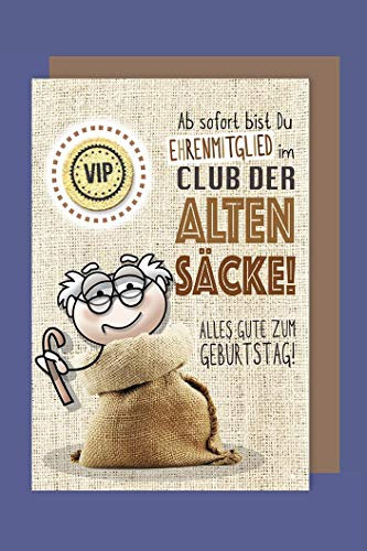 Geburtstag Humor Karte Grußkarte Applikation VIP Chip Alten Säcke C6
