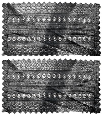 SOIMISS 2Pcs Französisch Spitze Tisch Tischset Schwarz Spitze Tisch Deckchen Esstisch Matte für Elegante Und Raffinierte Tischdekoration 20X40cm (Schwarz)