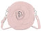 modamoda de T225 Damen Leder Umhängetasche Abendtasche Clutch Blüte Klein handmade in Italy, Farbe:Pastellrosa