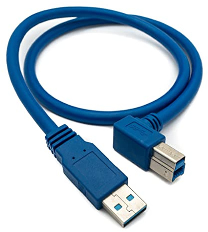 System-S USB 3.0 Kabel 60 cm Typ B Stecker zu Typ A Stecker Winkel in Blau