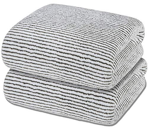 Mikrofaser-Badetuch, weiches und super saugfähiges Badezimmer-Duschtuch, Plüsch-Handtuch zum Abtrocknen, Mehrzweckgebrauch für Hotel, Fitnessstudio, Sport, Schwimmen, Reisen, Fitness, 2 Stück (177,8 x