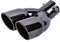 76mm Doppel Auspuffblende, Auspuffspitzen Auspuff Edelstahl Auto Auspuff Doppelrohr Blende Endrohr Doppel Auslass Y-Form Schräger Mund Auspuff Schalldämpfer Endspitze Universal Auto Endrohre, Gebogen