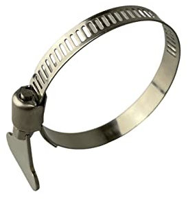 Boltza Edelstahl-Schlauchschellen, Schmetterlings-/Rändelschraube, Schlauchschellen, 32–44 mm, 4 Stück