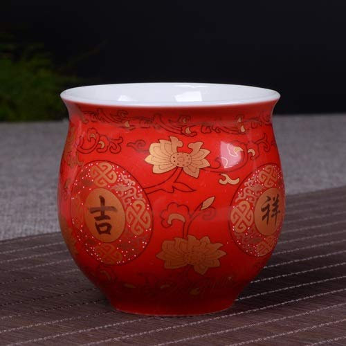 BEZAX Service à thé 80ml Style Chinois Céramique Service à Thé en Céramique Tasse à Thé Personnalité Peinte à la Main Creative Tasse à Thé Café Tasses à Vin Drinkware Fournitures (Color : 7x6.5cm)