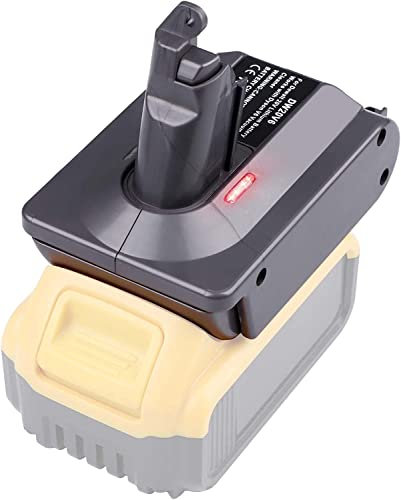 TPDL Adapter Fit for DeWalt 18V 20V Battery Convert for Dyson V6 Vacuum Cleaner DCB182 to DC62 DC59 DC61 DC72 SV03 SV04 SV09 Replace for Animal Fluffy Flexi Motorhead