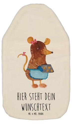 Mr. & Mrs. Panda Personalisierte Wärmflasche Maus Kekse - Weiß