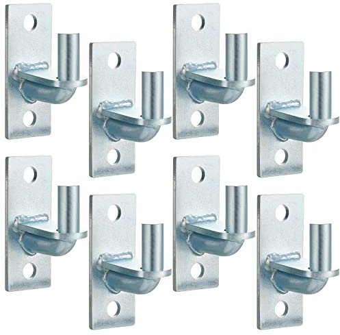 Dunzy Wall Mount Gate Hinges Heavy Duty, Galvanized Steel, Black, White, Classic Style (8 Pcs, 4x1.6x2.6 Inches, 5/8 Hinge Pin)
