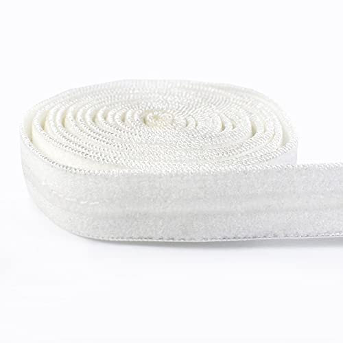 Yalulu 20 Yards Rutschfestes Silikon Gummiband, Rutschfestes Gummilitze Wäschespitze Elastisch Gummibänder zum Nähen von Kleidungsstücken (Weiß)